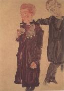 Egon Schiele Two Guttersnipes (mk12) oil painting on canvas